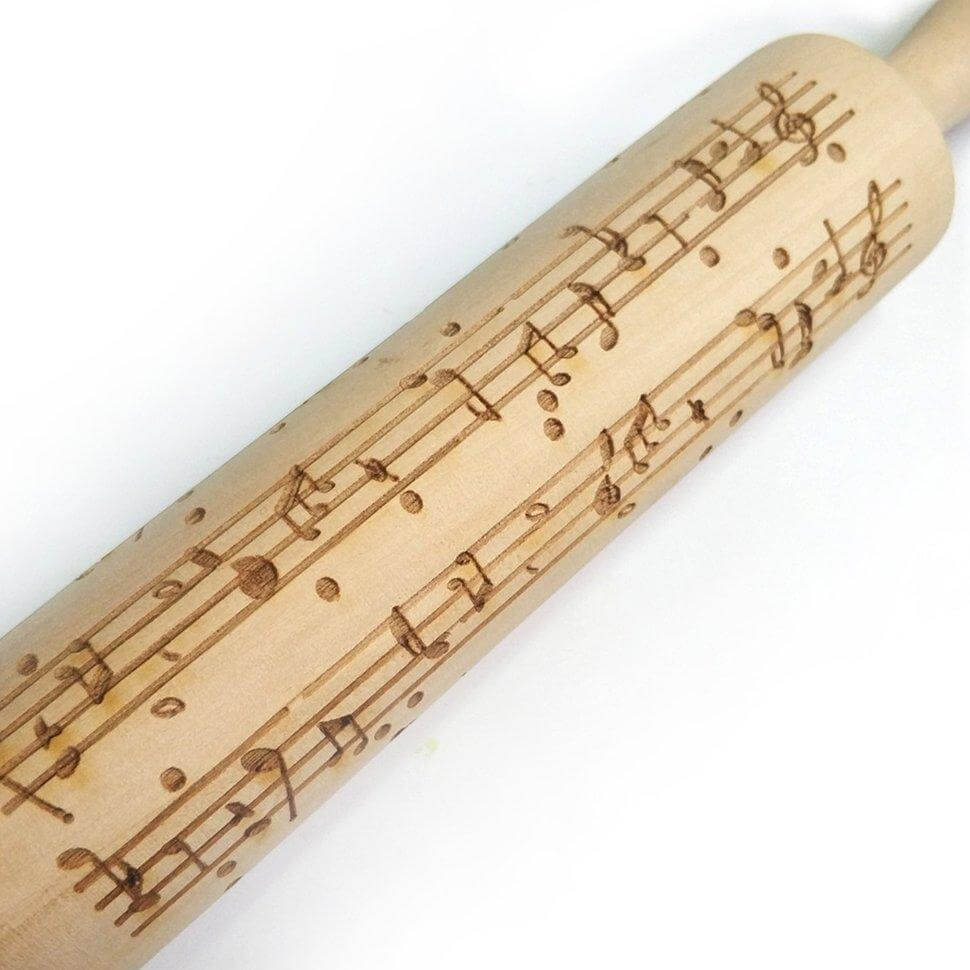 Embossed Rolling Pin Muscial Notes